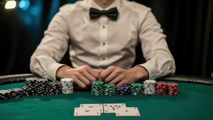 Studio dealer langsung jayatogel menampilkan meja blackjack dengan dealer profesional dan pengaturan multi-kamera